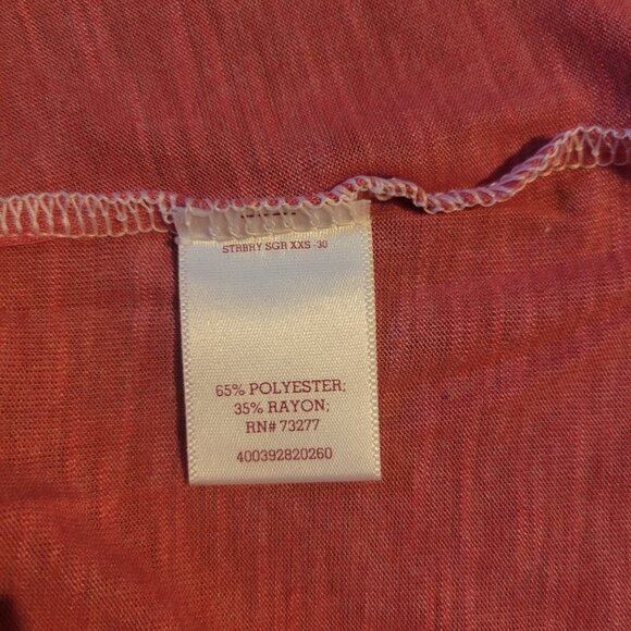 American Heritage Woman's Sport Tee Pink & White w/ 3/4 Strappy Sleeves Size XXS - Picture 6 of 8